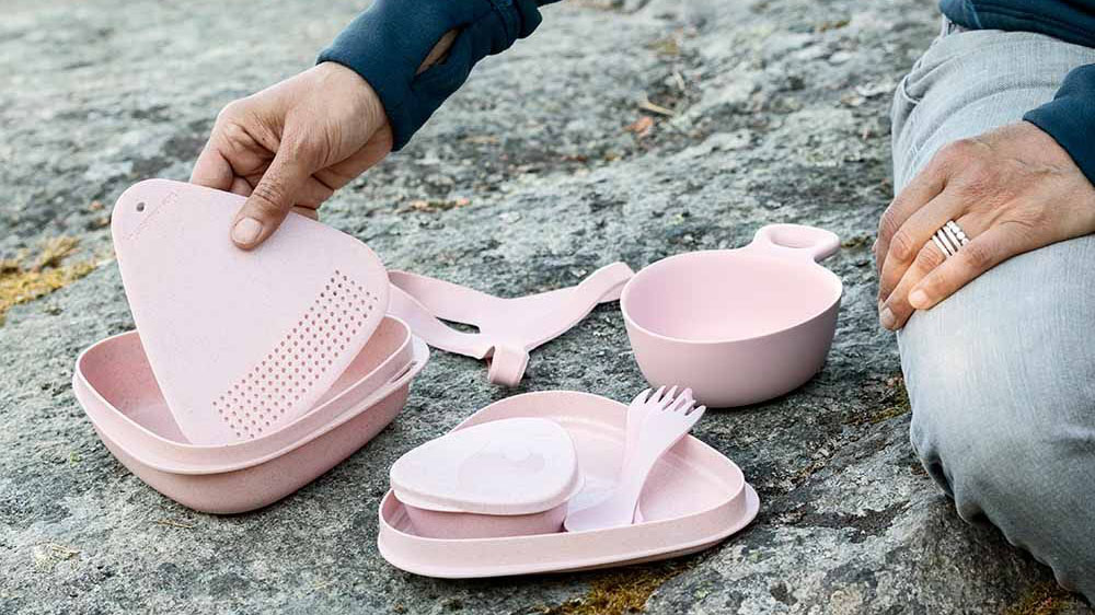 Zestaw naczyń turystycznych Light My Fire MealKit BIO - 8 części - kolor: dustypink (różowy)